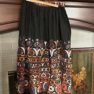 Vintage embroidered folk skirt